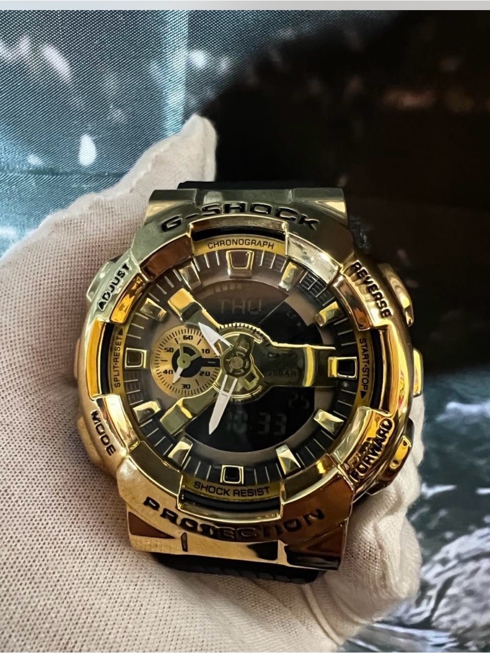 G-Shock Men’s Gold and Black Analog-Digital Chronograph Watch